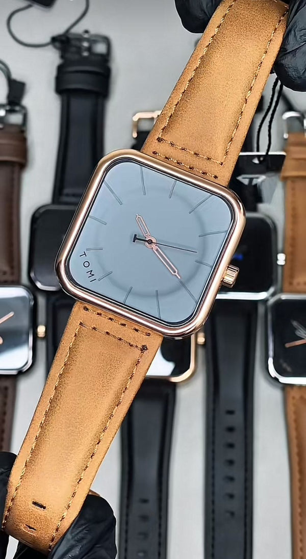 Tomi Brown Gold Square Dial Watch  9 Reviews